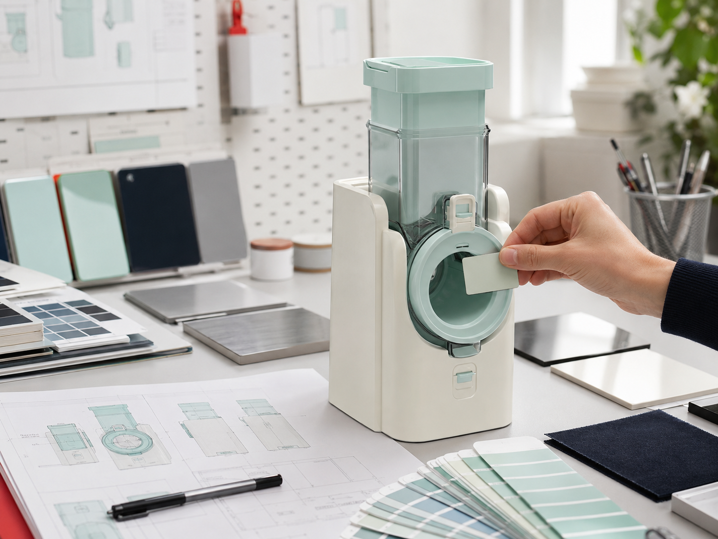 Logo placement product color and finish confirmation for small appliances