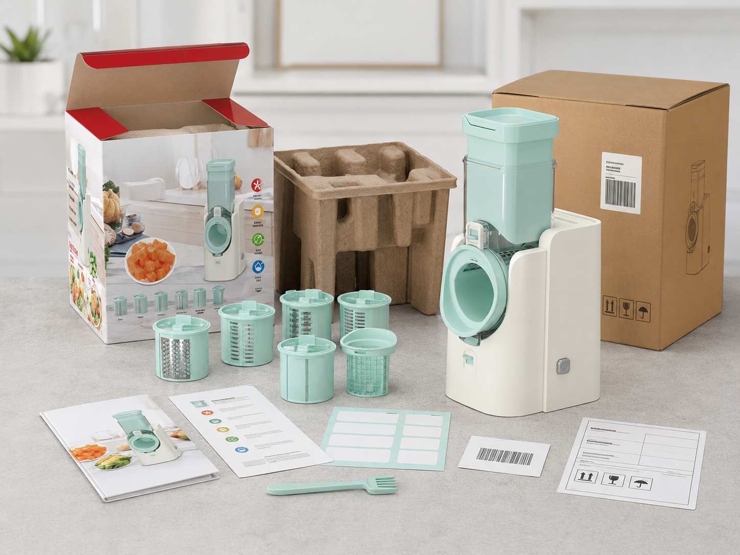 Product specifications packaging materials and project records arranged for review