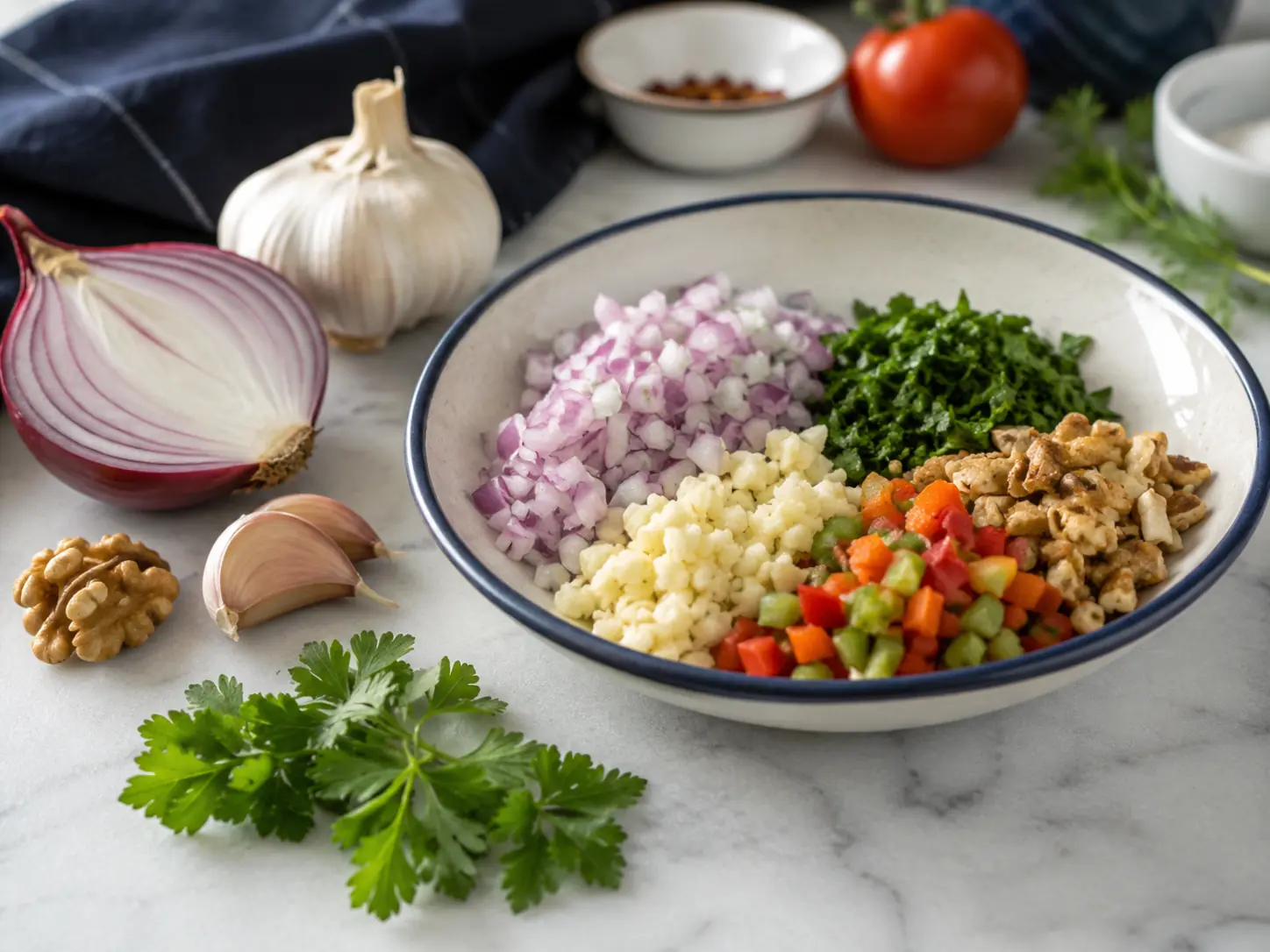 Chopping and small portion preparation with a hand mixer accessory set