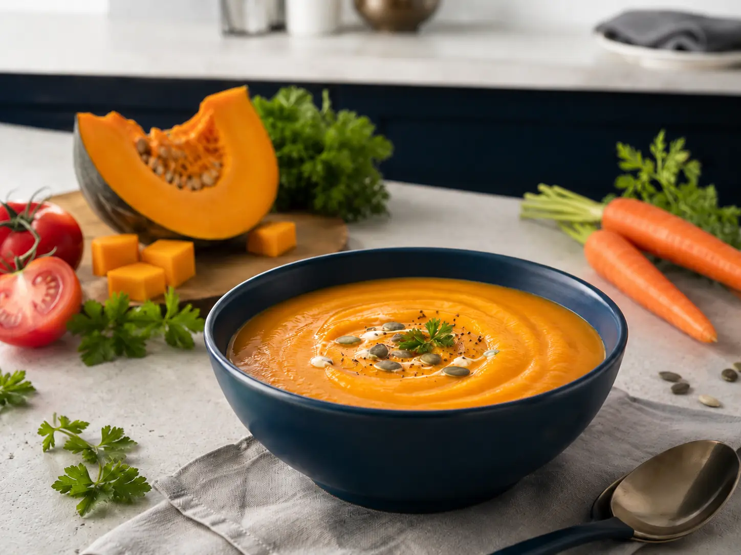 Soups and puree preparation with a hand mixer