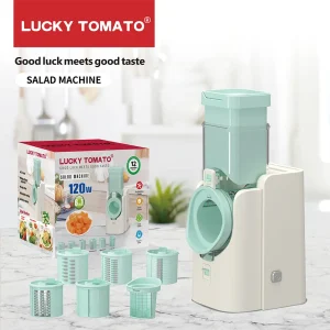 120W Mint Green Salad Maker With Six Cutting Drums