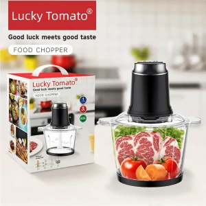 3L Black And Silver Food Chopper With Push Top Controls