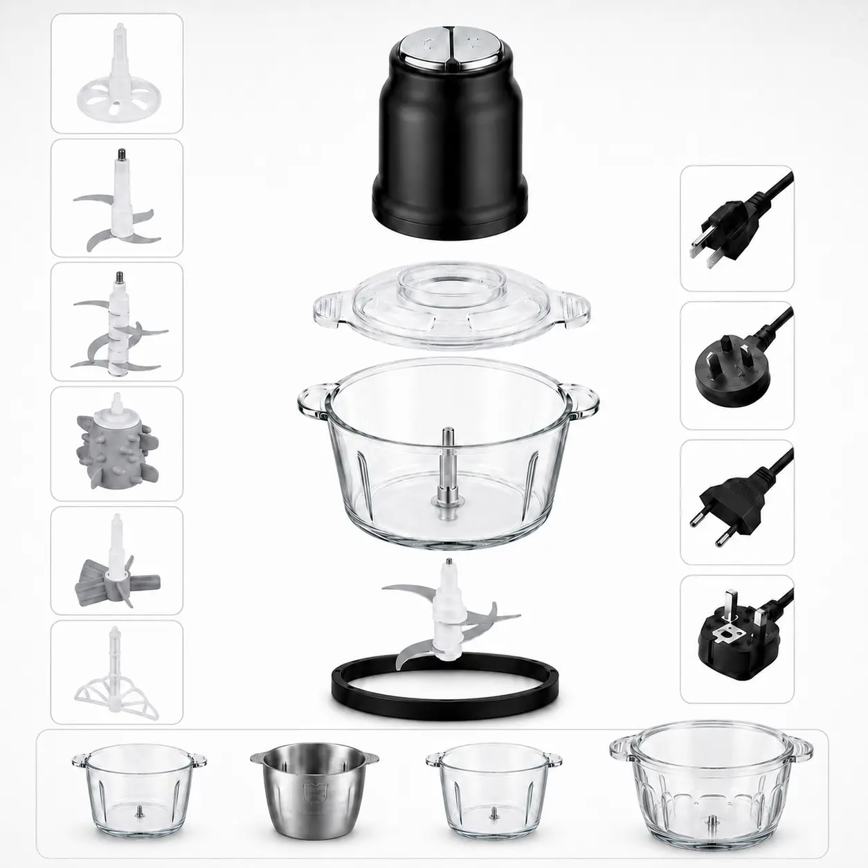 Electric food chopper machine configuration