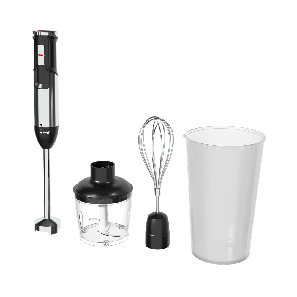 HB-E1/E2 Series 800W 0.6-1.0L immersion blender with the included accessory set