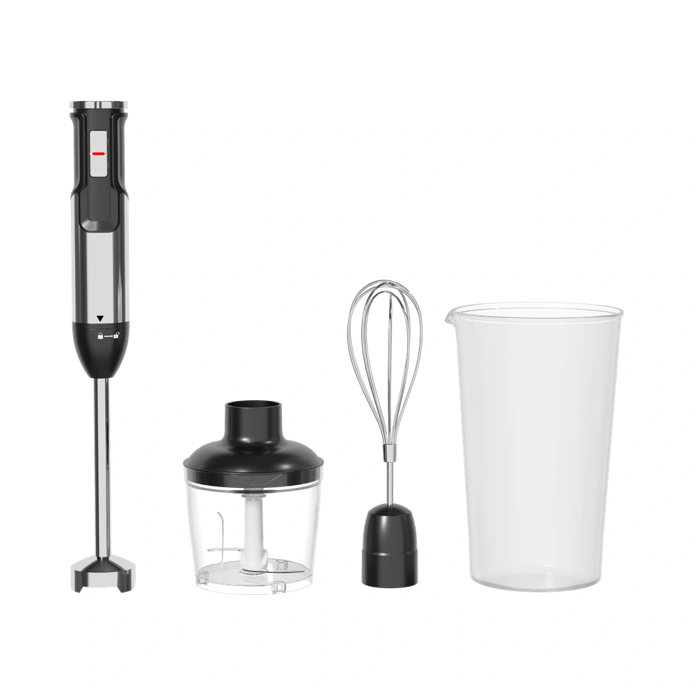 HB-E1/E2 Series 800W 0.6-1.0L immersion blender with whisk, chopper bowl and beaker attachments