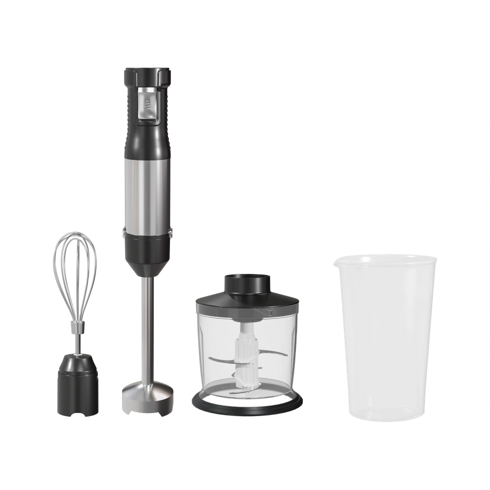 HB1363 800W 0.6-1.0L immersion blender with whisk, chopper bowl and beaker attachments