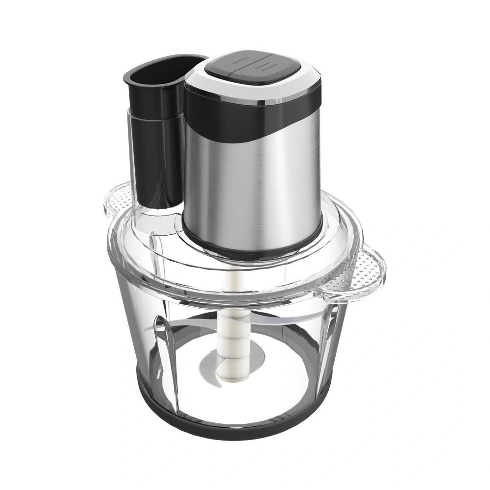 KD-A Series 400W/500W 3L/5L meat chopper with a glass bowl, angled product view