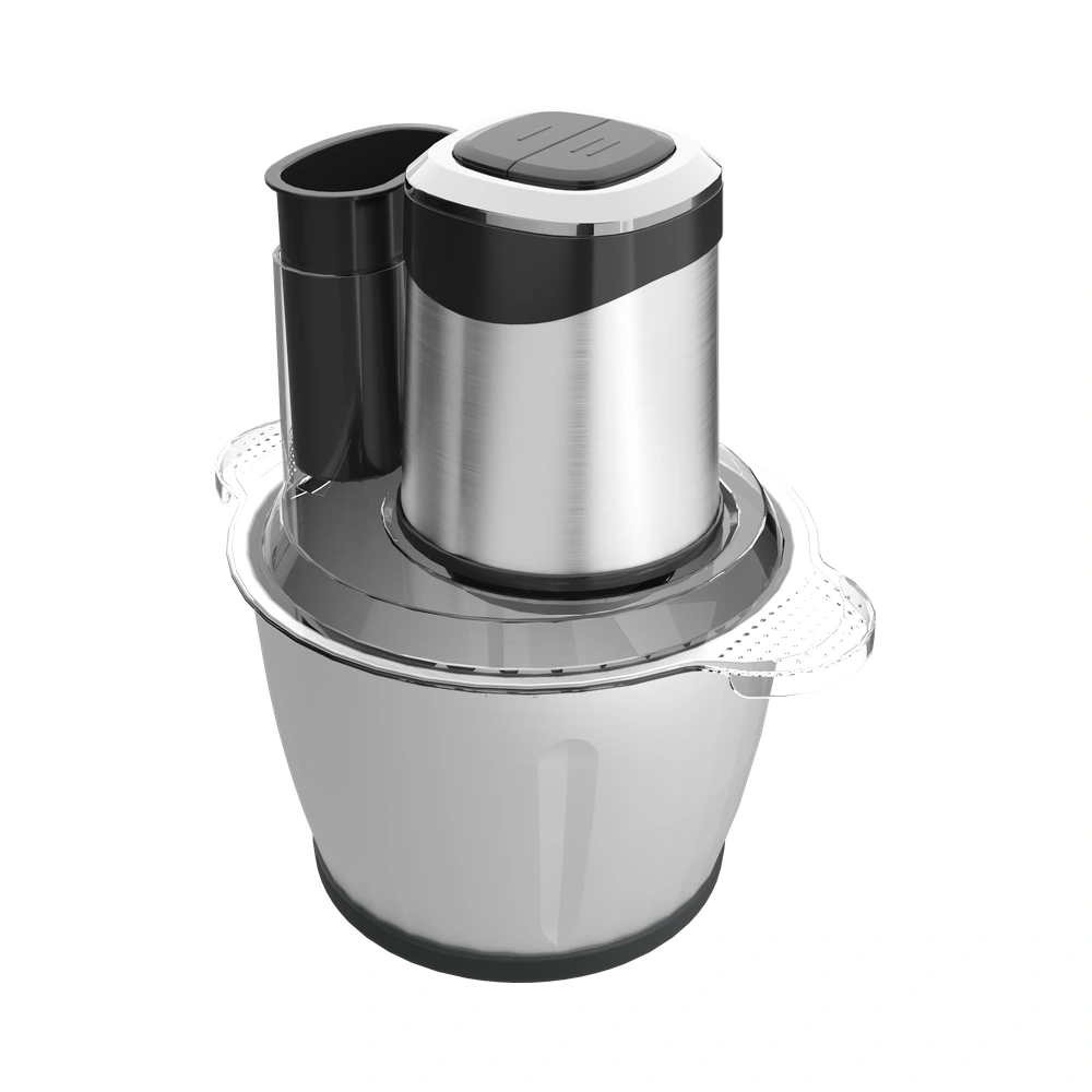 KD-A Series 400W/500W 3L/5L meat chopper with a stainless steel bowl, angled product view