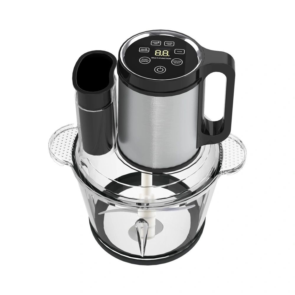 MB-A1-A4 Series 400W/500W 3L/5L meat chopper with a glass bowl, angled product view