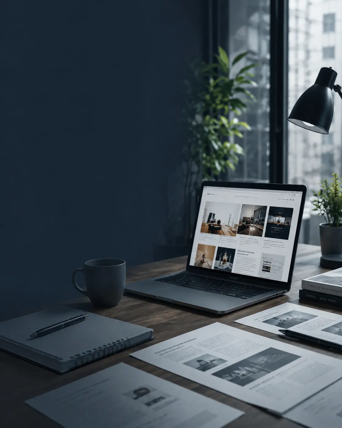 News and blog editorial workspace mobile poster
