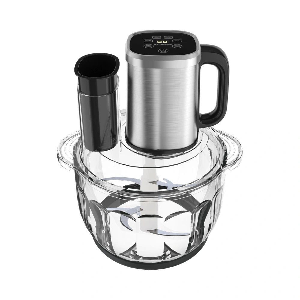 VT-X Series 400W/500W 3L/5L meat chopper with a glass bowl, angled product view