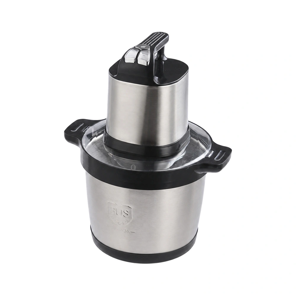 A0278G 8L food chopper, angled view with stainless steel bowl