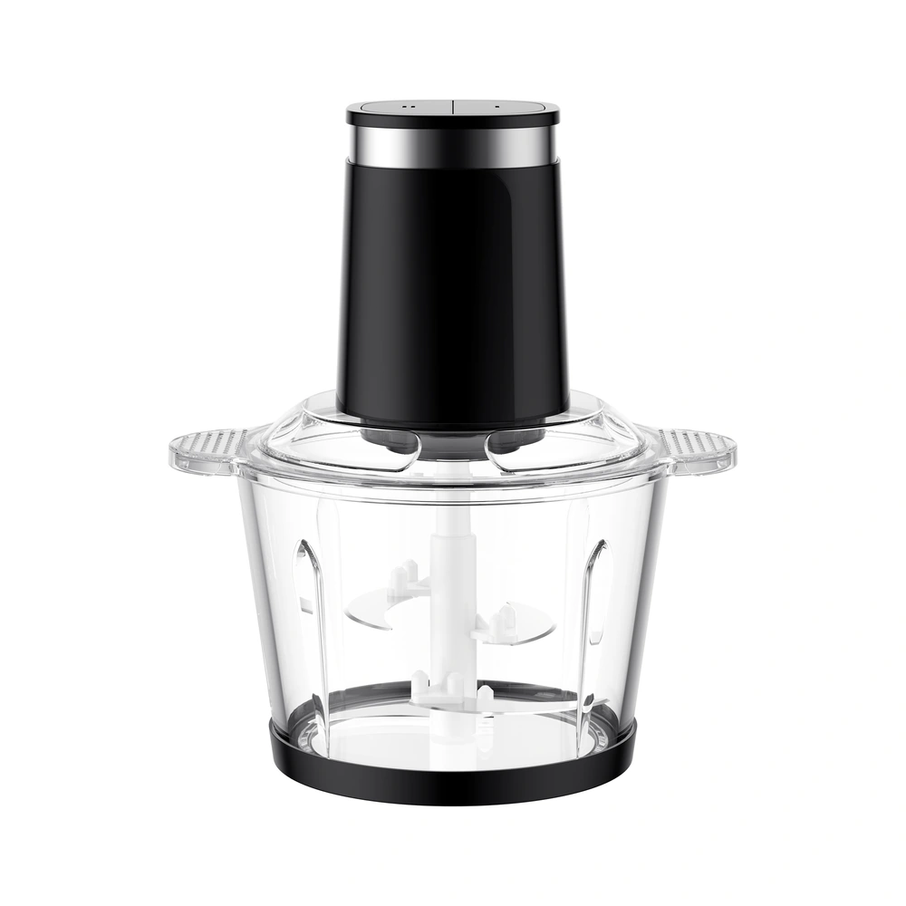 CJ-03 3L food chopper, front view with glass bowl