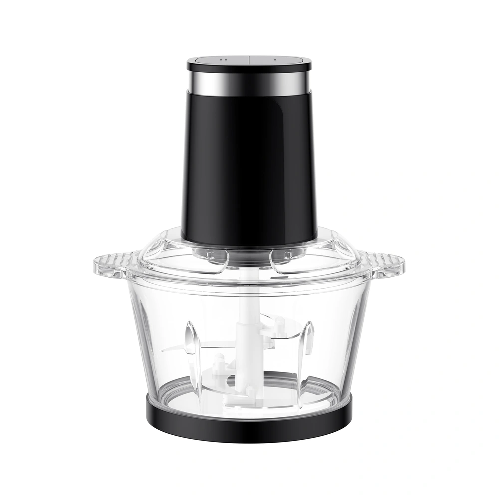 CJ-04 2L food chopper, front view with glass bowl