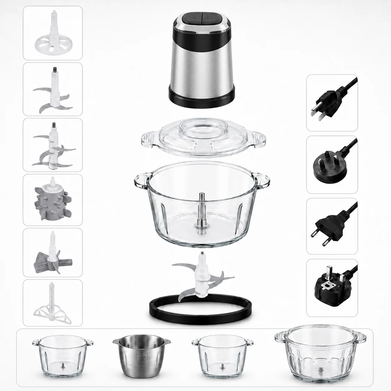 Electric food chopper machine configuration