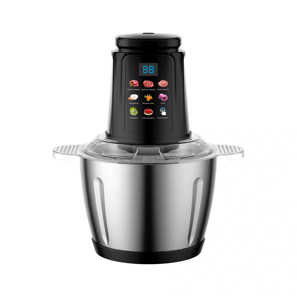 JG-01 3L food chopper with stainless steel bowl, complete product view