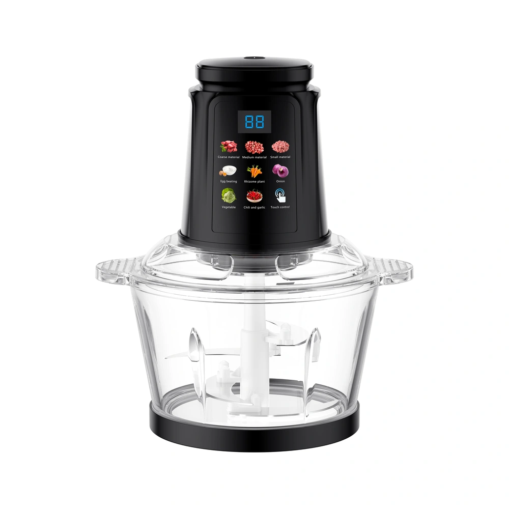 JG-04 2L food chopper with glass bowl, complete product view