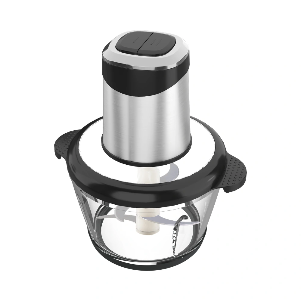 KD-04 2L food chopper with glass bowl, complete product view