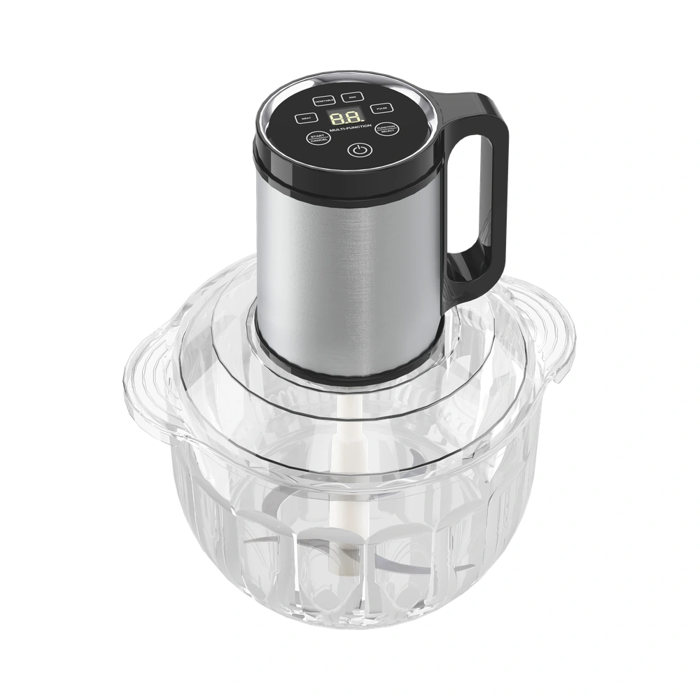 MB-X4 5L food chopper with glass bowl, complete product view