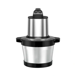 MC-03 6L food chopper, front view with stainless steel bowl and top-button motor