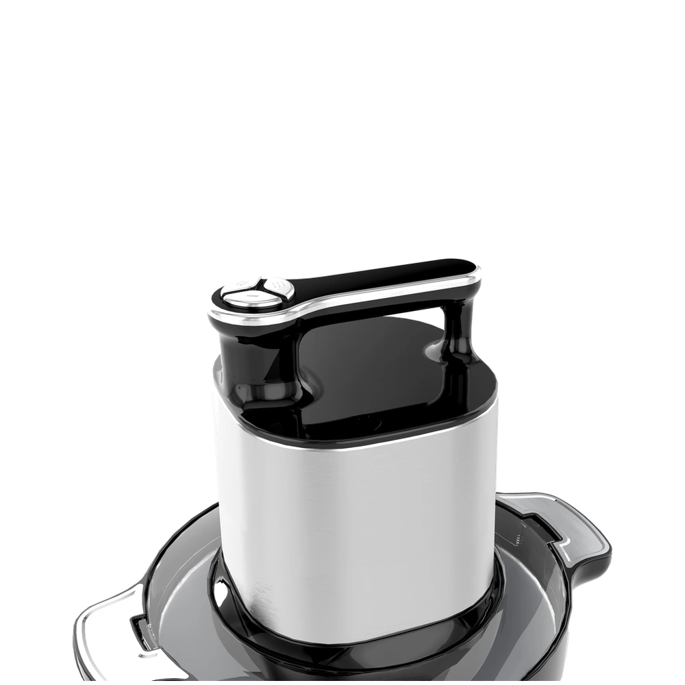 MC-04 8L food chopper, close-up of the handle and top controls