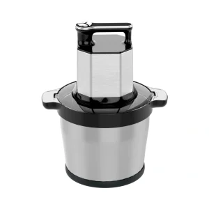 MC-05 8L food chopper, front view with stainless steel bowl and faceted motor housing