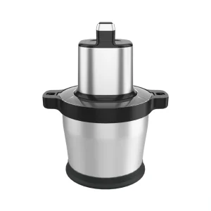 MC-06 8L food chopper, front view with stainless steel bowl