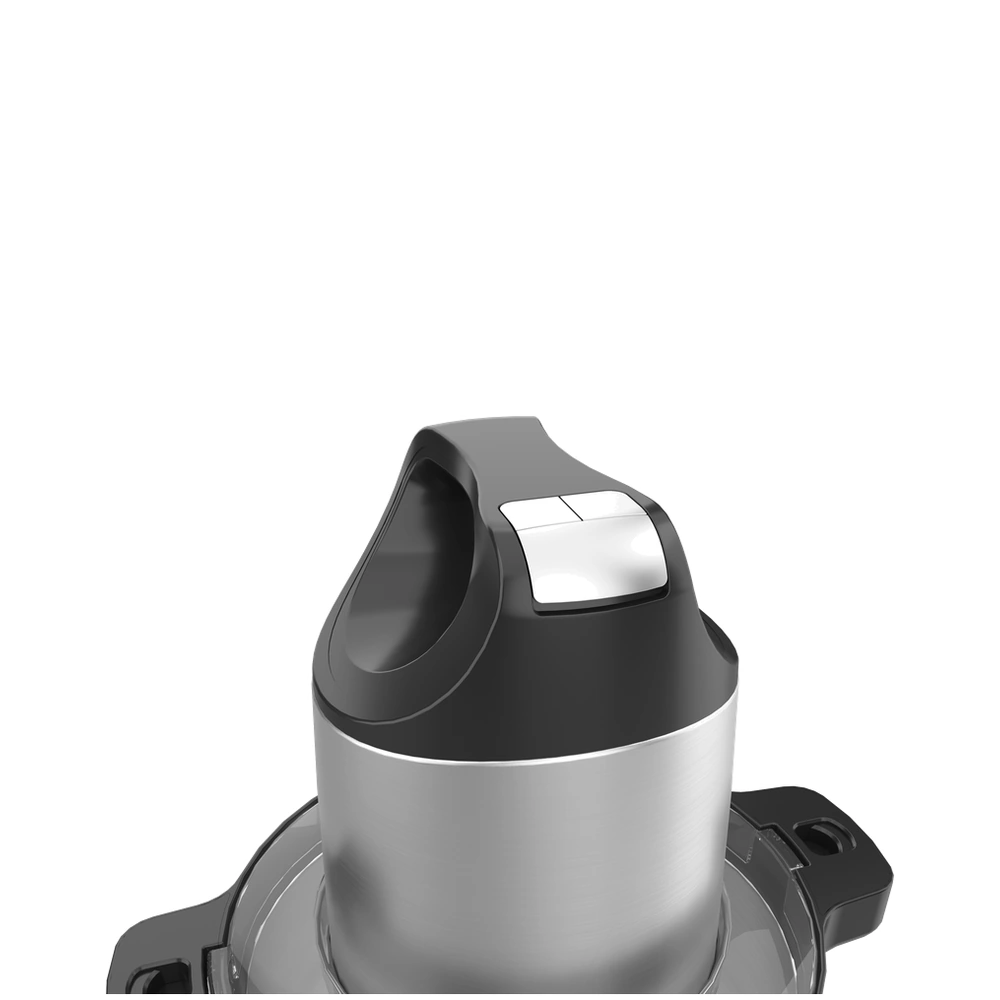 MC-07 8L food chopper, close-up of the motor grip and top button