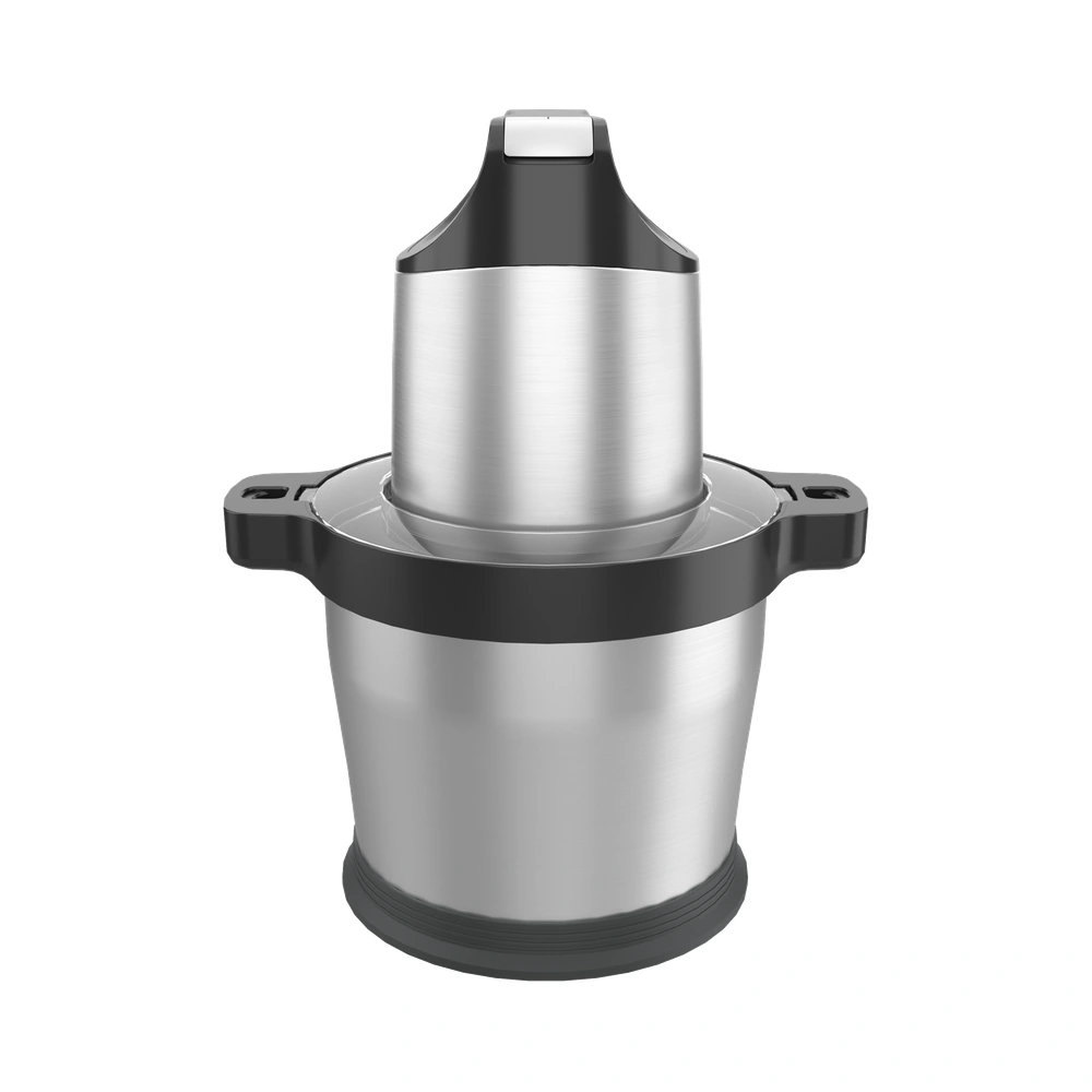 MC-07 8L food chopper, front view with stainless steel bowl