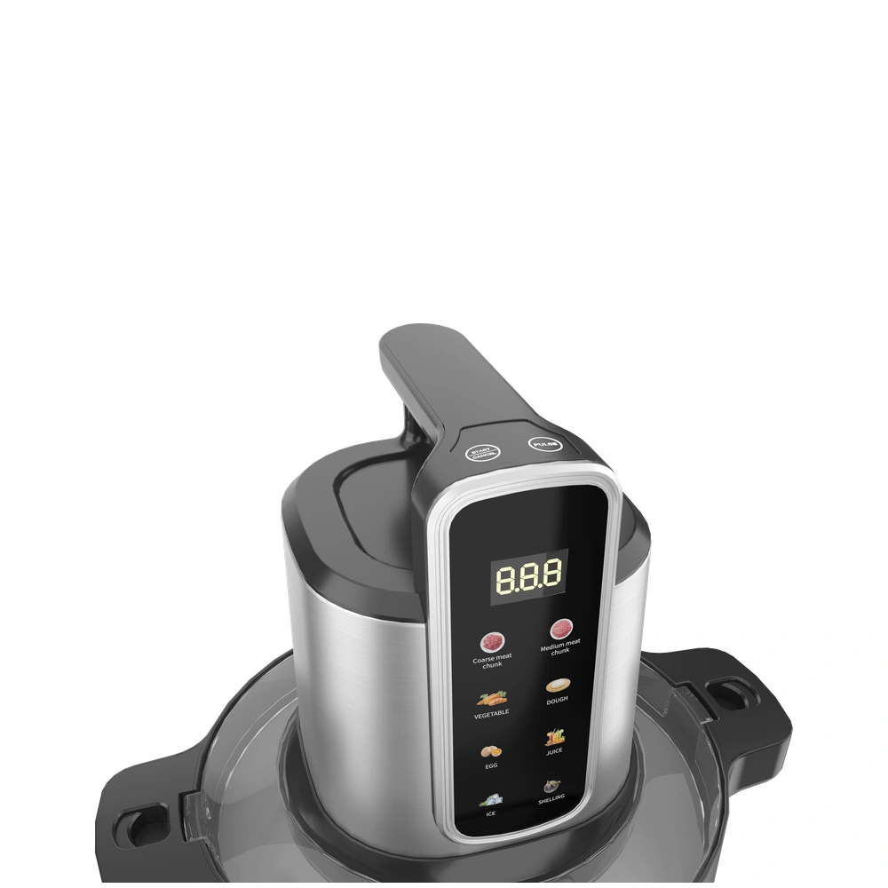 MC-X1 8L food chopper, close-up of the display and touch controls