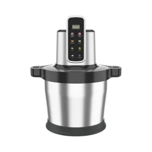 MC-X1 8L food chopper, front view with stainless steel bowl and digital control panel