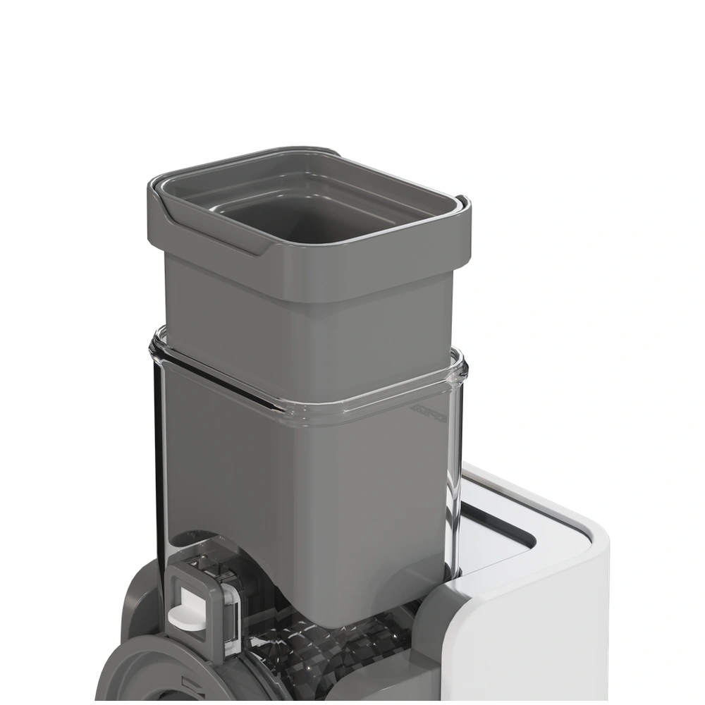 SLJ-04 gray salad maker feed chute close-up