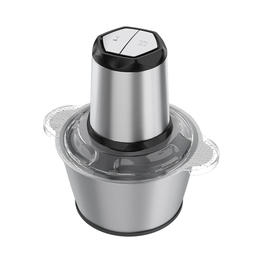 SM-02 2L food chopper with stainless steel bowl, complete product view