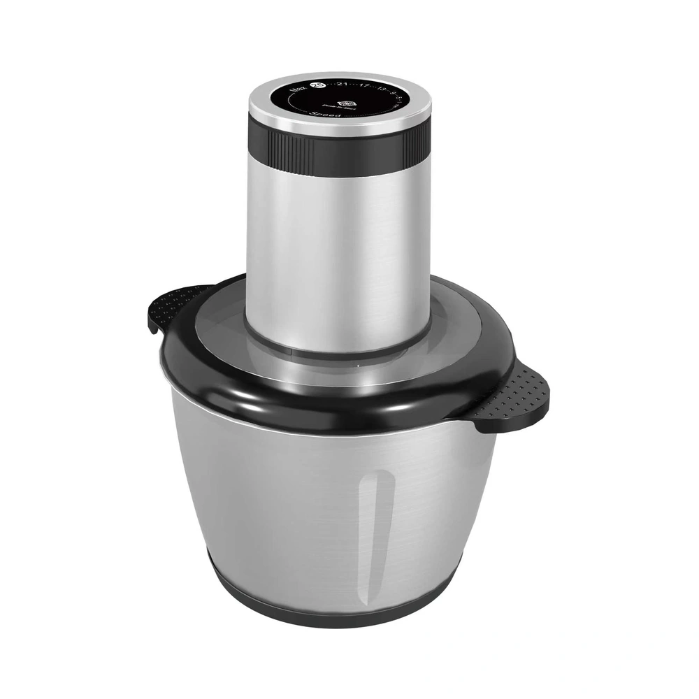 TS-02 2L food chopper with stainless steel bowl, complete product view