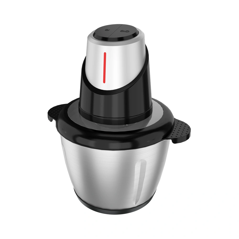 TY-05 food chopper with stainless steel bowl and carry-handle motor, front view