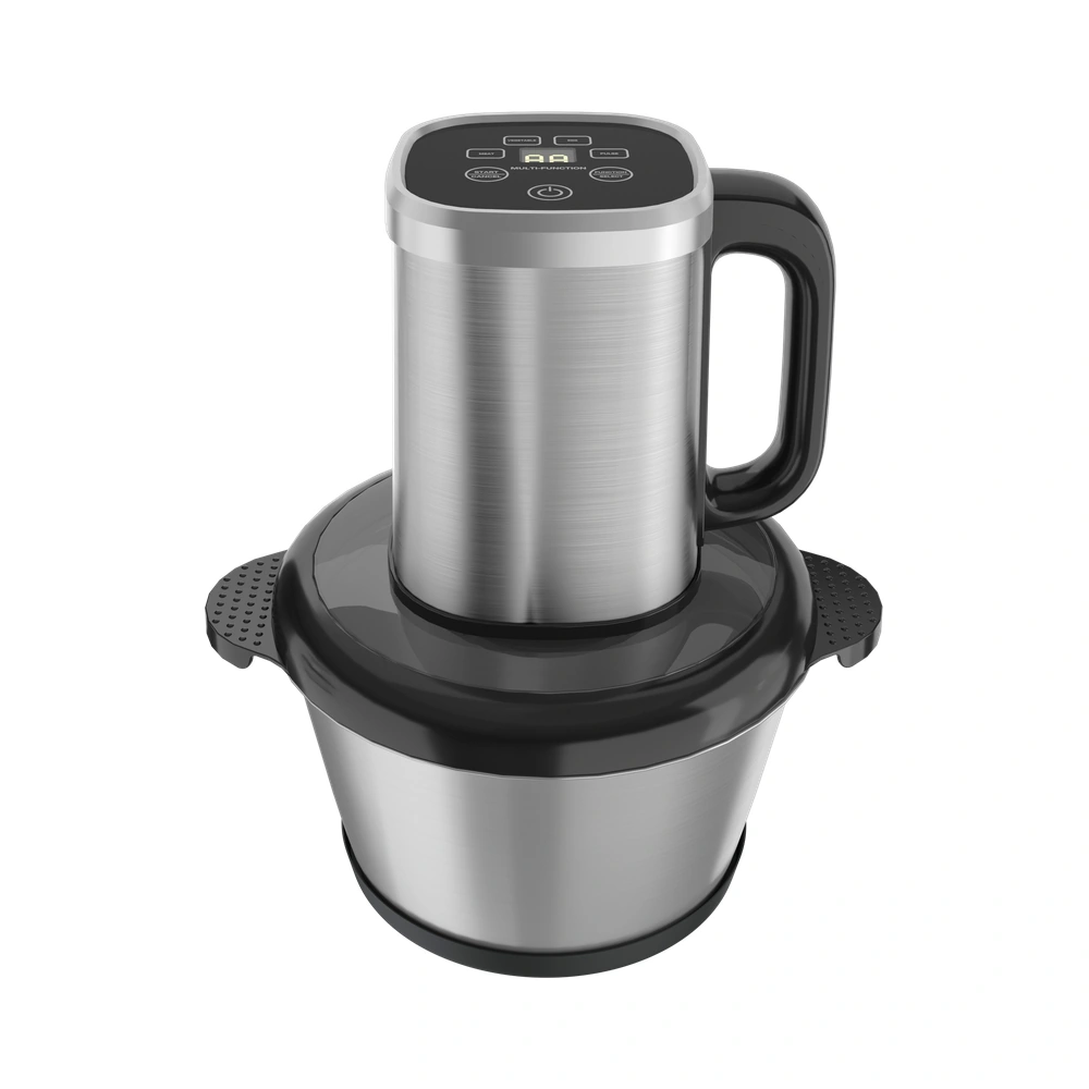 VT-02 2L food chopper with stainless steel bowl, complete product view