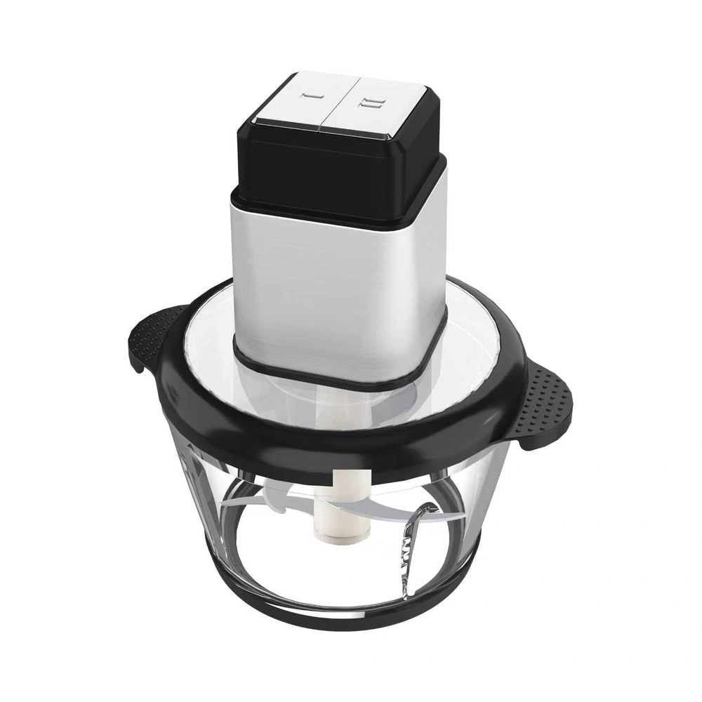 ZF-04 2L food chopper with glass bowl, complete product view