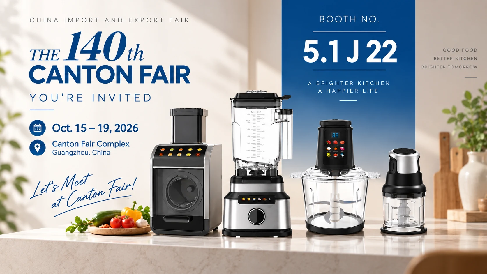 Invitation to meet Zhongxin at Booth 5.1J22 during the 140th Canton Fair, October 15 to 19, 2026